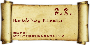 Hankóczy Klaudia névjegykártya